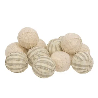 Homegifo 12/set Natural Striped Rag Balls In Neutral