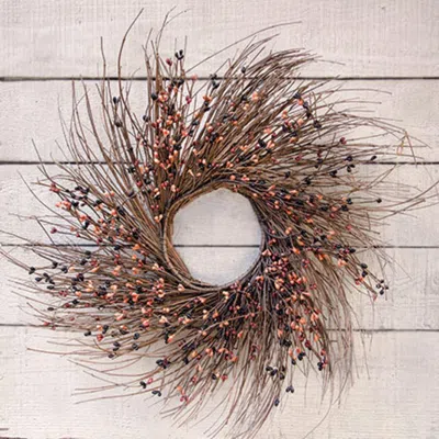 Homegifo 16" Primitive Mix Pip & Twig Wreath In Brown