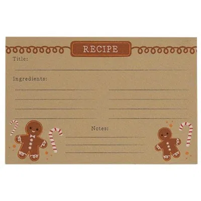 Homegifo 24/pkg Gingerbread Man Recipe Cards In Brown