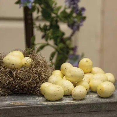 Homegifo *24/set Cream Speckled Eggs In Yellow