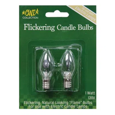 Homegifo 2/pk Flicker Candle Bulbs 1w In White