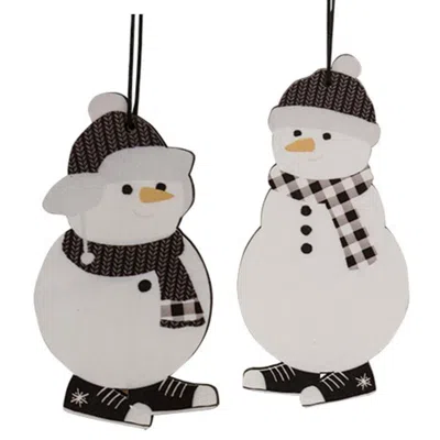 Homegifo 2/set Black & White Sneaker Snowman Ornaments