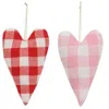 Homegifo 2/set Buffalo Check Heart Pillow Ornaments