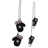 Homegifo 2/set Buffalo Check Snowflake Mitten & Shoe Dangle Ornaments