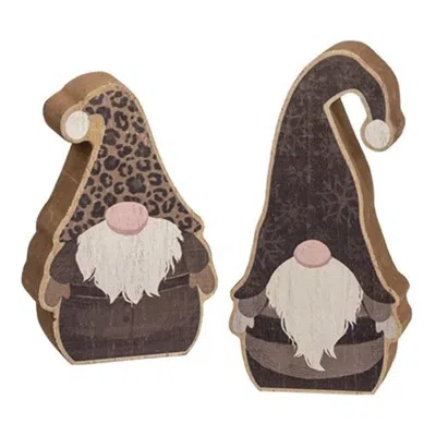 Homegifo 2/set Cheetah Chunky Gnome Sitters In Multi