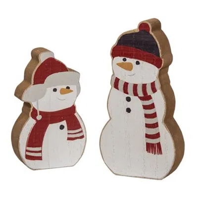 Homegifo 2/set Cozy Chunky Snowman Sitters In White