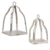Homegifo 2/set Distressed Wood Platform Lanterns