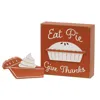 Homegifo 2/set Eat Pie Box Sign & Pie Chunky Sitter