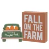 Homegifo 2/set Fall On The Farm Box Sign With Pumpkin Patch Truck Sitter