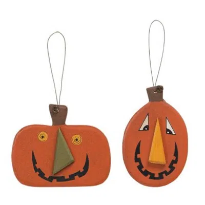 Homegifo 2/set Happy Jack O Lantern Ornaments In Orange