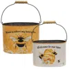 Homegifo 2/set Honey Bee Oval Buckets