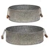 Homegifo 2/set Metal Trays With Wooden Handles