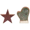 Homegifo *2/set Mitten & Star Wooden Cookies