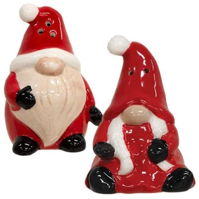 Homegifo *2/set Mr. & Mrs. Santa Gnome Salt & Pepper Shakers In Red
