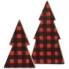 Homegifo 2/set Red Buffalo Check Trees
