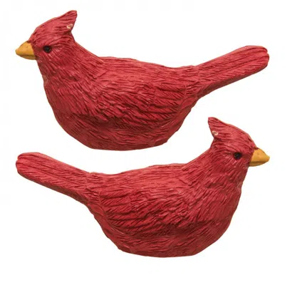 Homegifo 2/set Resin Cardinals In Red