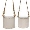 Homegifo 2/set Shabby Chic Half Round Planters With Jute Hangers