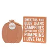 Homegifo 2/set Sweaters And Blue Jeans Box Sign With Hello Pumpkin Easel