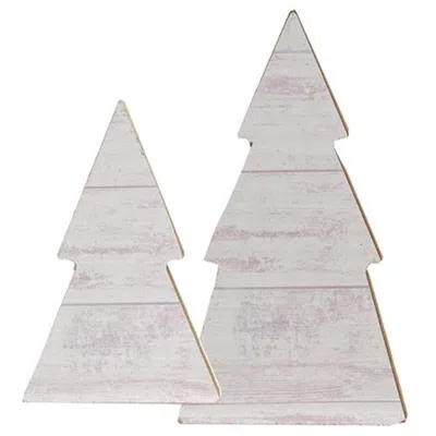 Homegifo 2/set White Shiplap Christmas Trees