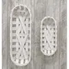 Homegifo 2/set Whitewash Oval Baskets
