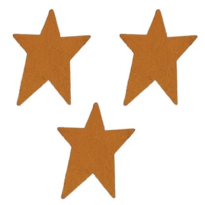 Homegifo 3/pkg Rusty Tin Stars 2" In Orange