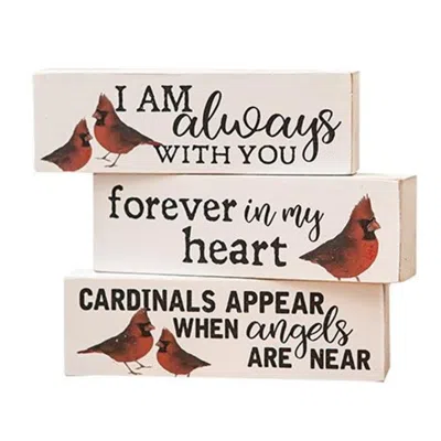 Homegifo 3/set Always With You Cardinal Blocks In White