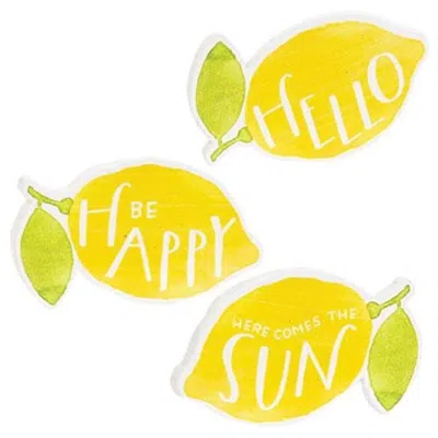 Homegifo *3/set Be Happy Lemon Magnets In Yellow