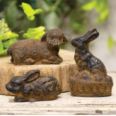 Homegifo 3/set Beeswax Lamb & Bunnies In Brown