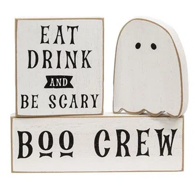 Homegifo 3/set Boo Crew Blocks In White