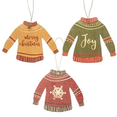 Homegifo *3/set Christmas Sweater Wooden Ornaments In Multi