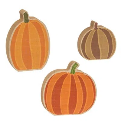 Homegifo 3/set Chunky Pumpkin Sitters In Orange
