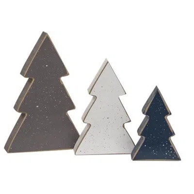 Homegifo 3/set Chunky Snowy Christmas Tree Sitters In Green