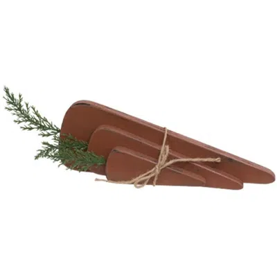 Homegifo 3/set Chunky Wooden Carrot Bundle In Brown
