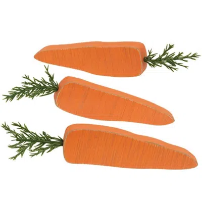 Homegifo 3/set Chunky Wooden Carrot Bundle In Orange