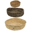 Homegifo 3/set Corn Husk Rope Basket Trays