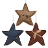 Homegifo 3/set Distressed Stuffed Primitive Star Ornaments