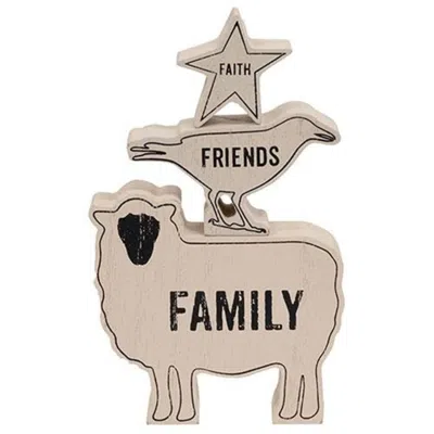 Homegifo 3/set Faith Family Friends Animals Stacking Blocks In Neutral