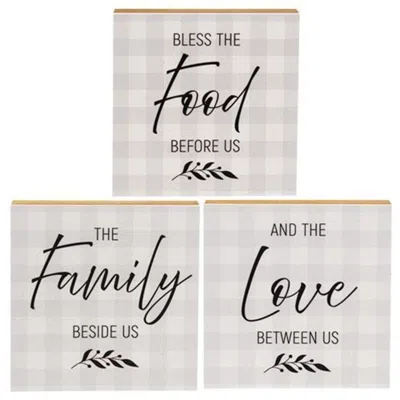 Homegifo *3/set Family Blessing Square Blocks In Neutral