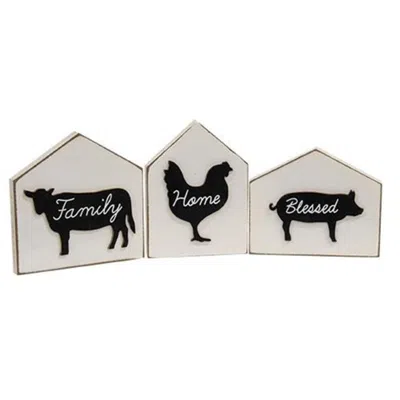 Homegifo *3/set Farm Animal Silhouettes House Blocks In White