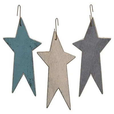 Homegifo 3/set Farmhouse Colors Primitive Star Ornaments In Multi