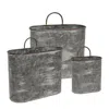 Homegifo 3/set Galvanized Oval Wall Planters