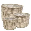 Homegifo 3/set Graywashed Willow Planter Baskets