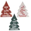 Homegifo 3/set Holly Jolly Chunky Wooden Trees