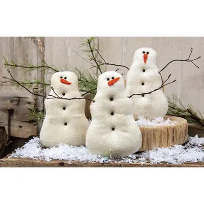 Homegifo 3/set Little Snowmen In White