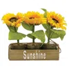 Homegifo *3/set Potted Sunflowers In Wooden Crate