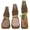 Homegifo 3/set Primitive Chocolate Bunny Family