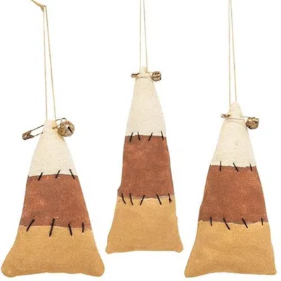 Homegifo 3/set Primitive Stuffed Candy Corn Ornaments In Multi