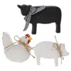 Homegifo 3/set Rustic Wood Farm Animal Sitters
