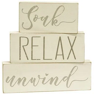 Homegifo 3/set Soak Relax Unwind Blocks In White