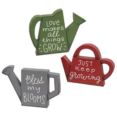 Homegifo 3/set Watering Can Wooden Sitters In Multi